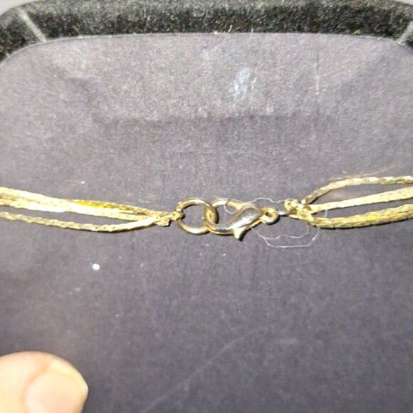 A Long Multi- Strand Chain Necklace Gold Tone Elegant Dainty Layered Dramatic - Picture 5 of 8